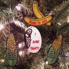 5 x Cheeky "I Saw That" Plastic Ornaments for Christmas Tree Hanging Decorations