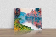 Claude Monet "Banks of the Seine at Jenfosse" Canvas Print Wall Art Home Decor