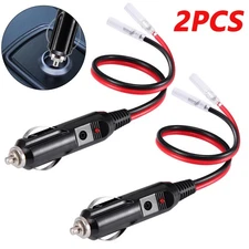 2 Pack 12V Fused LED Light Cigarette Lighter Male Plug Replacement with Leads