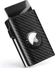 Airtag Wallet for Men, Slim Pop up Credit Card Holder RFID Blocking Mens Minimal