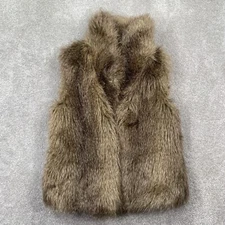 Jack by BB Dakota Faux Belding Fur Vest Jacket Sleeveless Size S Brown JA31290