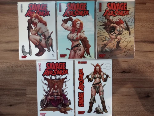 Savage Red Sonja 1-5 Dynamite 2023 Full Set B Frank Cho covers