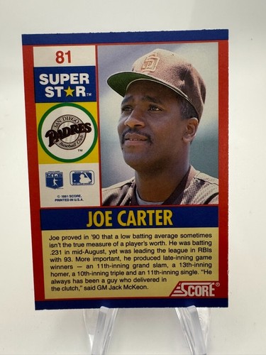 1991 Score 100 Superstars BB Card #s 1-100 -You Pick - Picture 186 of 224