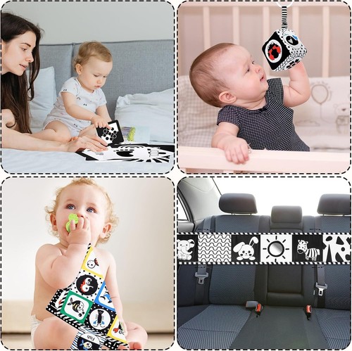 HappyKidsClub Black and White Sensory Toys, Baby Toys 0-6 Months Sensory Toys - Picture 6 of 8