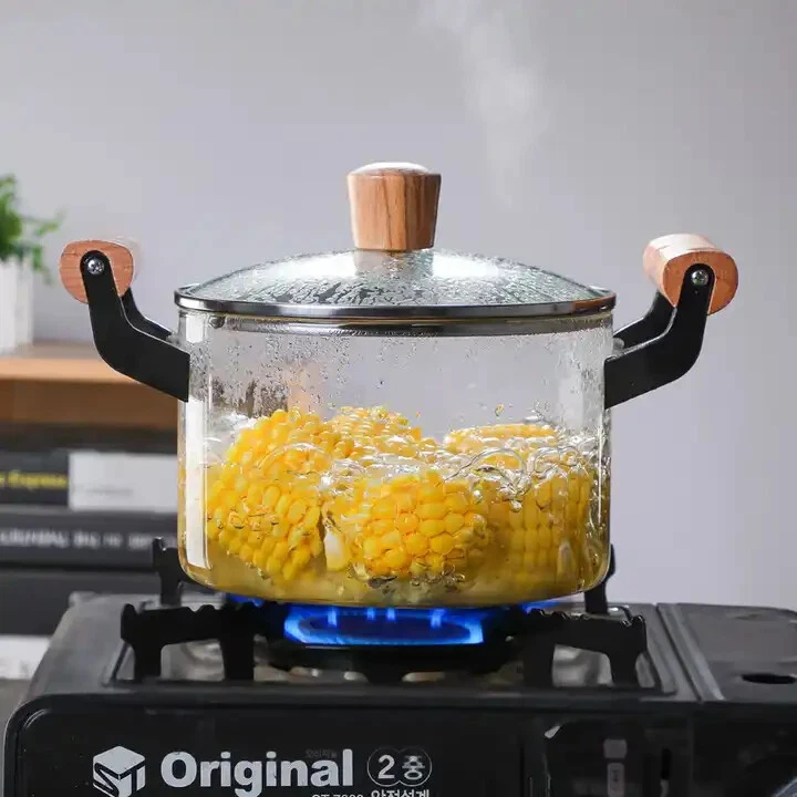 Olla de vidrio antiadherente de alta resistencia al calor de borosilicato ideal para regalo Foto 2 de 4