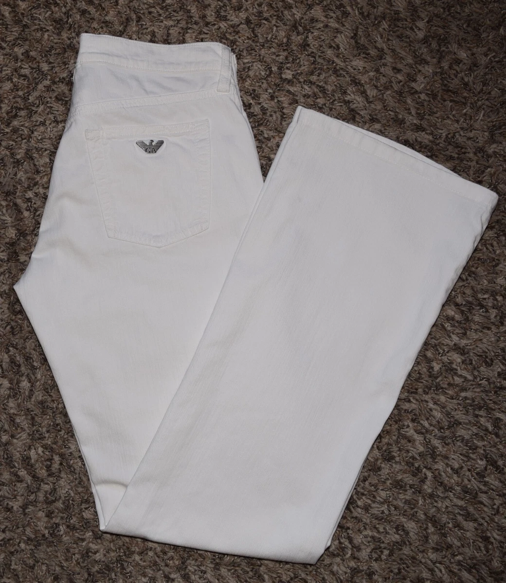 Armani Jeans AJ White Eco Wash Low Rise Jeans Size 27 eBay