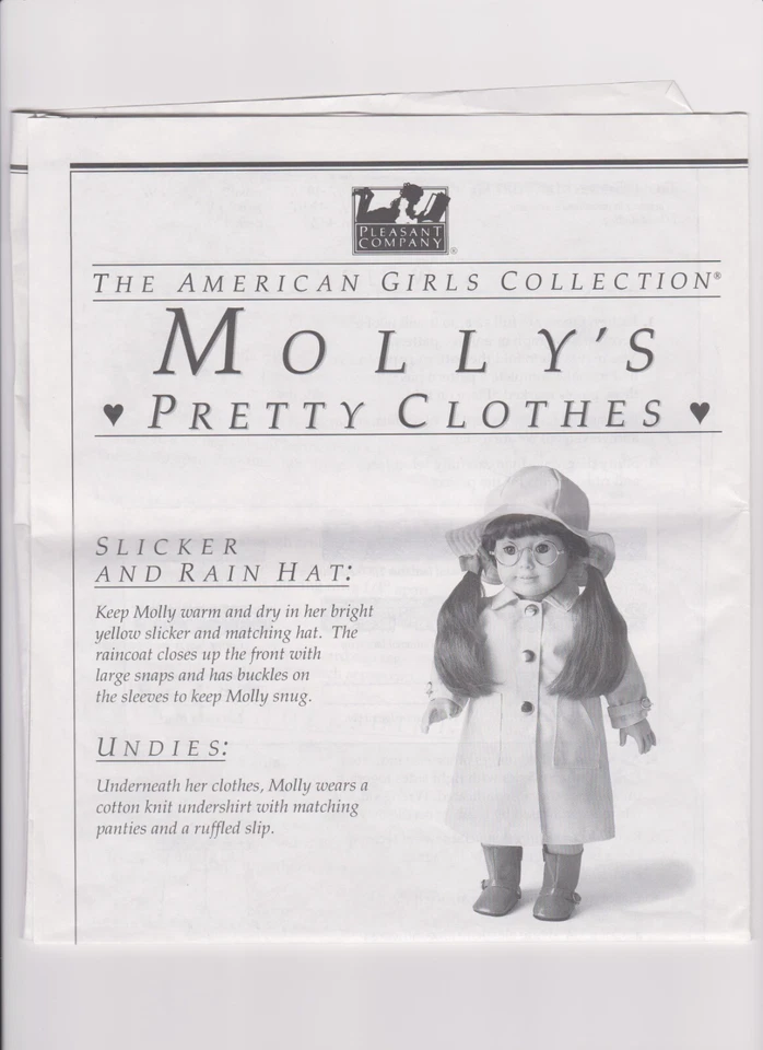 American Girl Doll Molly Clothing Sewing Reprod. Pattern OOP Pleasant Company - Image 3 of 4