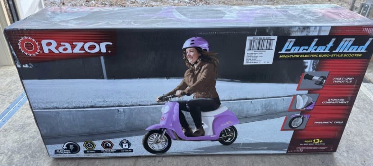 Razor Pocket Mod Electric Scooter Purple (15130661) for sale