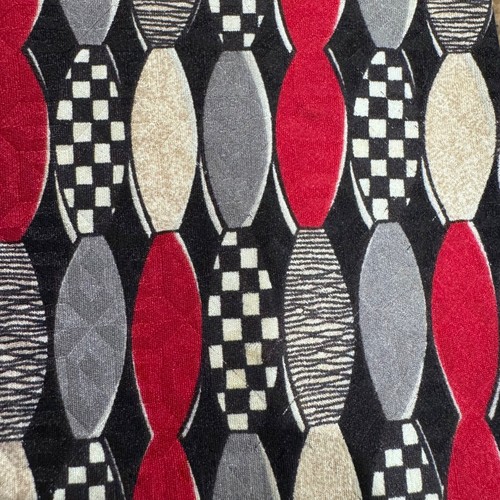 Oscar de la Renta Men's Necktie Tie Silk Red Blue Geometric USA 57-59" - Picture 8 of 15