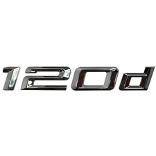 Silver Chrome 120D Car Flat Letter Number Rear Trunk Boot Badge Emblem For BMW
