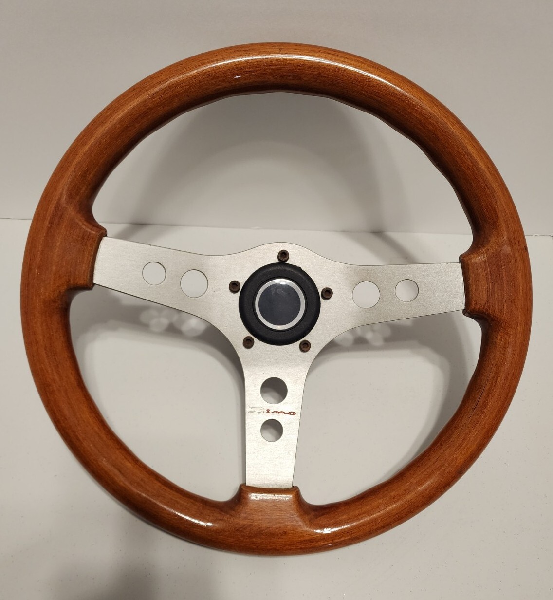 Vintage Wooden Dino Italia Ferrari Steering Wheel Made In Italy 