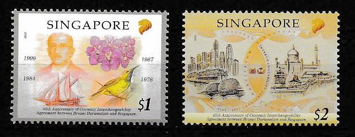 Singapore 2012 Currency Agreement with Brunei SC#1585-1586 MNH Mint/Never Hinged