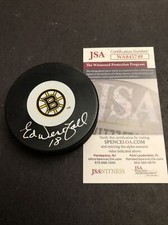 JSA ED WESTFALL AUTOGRAPHED PUCK AUTO SIGNED BOSTON BRUINS 749 Free Puck Square