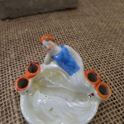 Antique Ceramic Cigarette Holder w/ Ashtray (Japan)