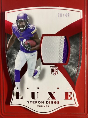 2015 Panini Luxe Stefon Diggs Rookie (RC) Die Cut Jersey Patch /49 !!! Vikings