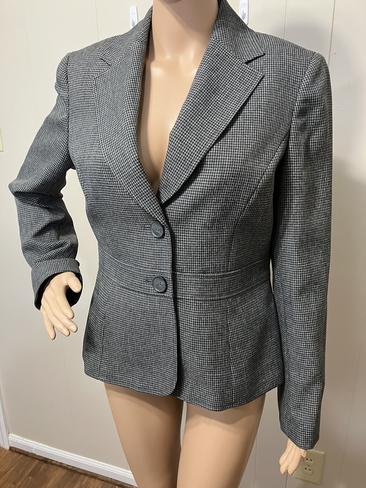 EUC! "Kasper" Fully Lined Polyester Houndstooth B… - image 5