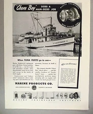 Sportfisher II "Chore Boy" Boat PRINT AD - 1944 ~~ Marine Products Co.
