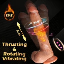 For Women Thrusting Rotating Heating Vibrating Suction Cup Dildo Use Lubricant