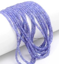Natural Blue Tanzanite Faceted Rondelle 3/4mm Gemstone Beads 16 Inch Long Strand