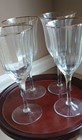 4 Vintage Gold Rimmed Ribbed White Wine Glasses Circa 1970's 8" High EUC — photo 3