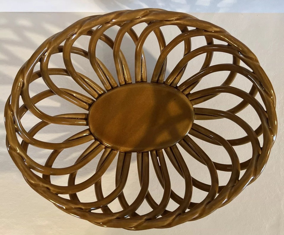 Williams Sonoma Eucalyptus Stoneware Woven Bread Basket Fruit Bowl eBay