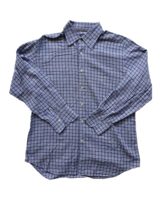 Canali 1934 Herren blau kariert Baumwolle Smart Freizeit formell normal Hemd. Groß.