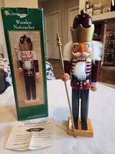 VINTAGE Traditions WOODEN NUTCRACKER IN ORIGINAL BOX 14.5" TALL