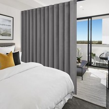 Hiasan Blackout Patio Sliding Door 100"W x 84"L Pack of 1 , Light Grey