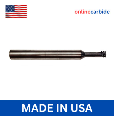 10-32UN Solid Carbide Thread Mill Long - TiAlN Coated - 3 Pitch USA Made
