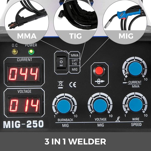 VEVOR Welder 220V Welder MIG MMA TIG 3 In 1 Combo 250 Amp - Picture 4 of 15