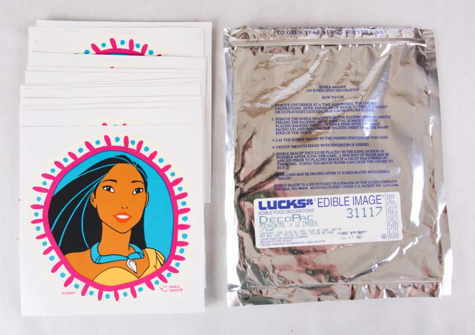 Pocahontas, Lucks Edible Image Cake Decorations Lot of 12, 1997, 7"x7" - Image 1 of 3