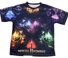 Mortal Kombat Shirt Scorpion Size Med / Large Dri Fit Jersey Short Sleeve New