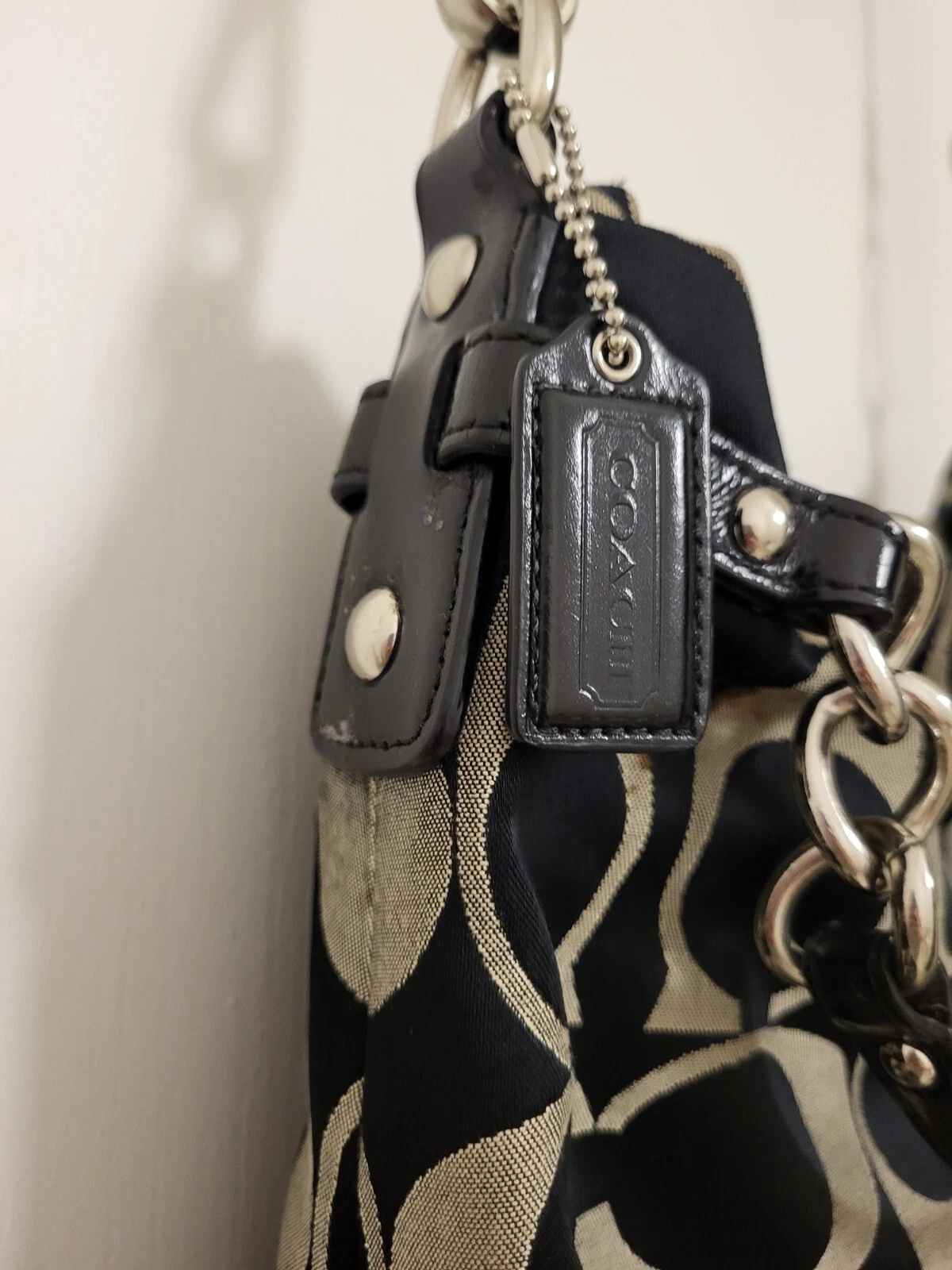 Borsa a tracolla Coach Signature Brooke C1176 F17183 Borsa kaki e nera