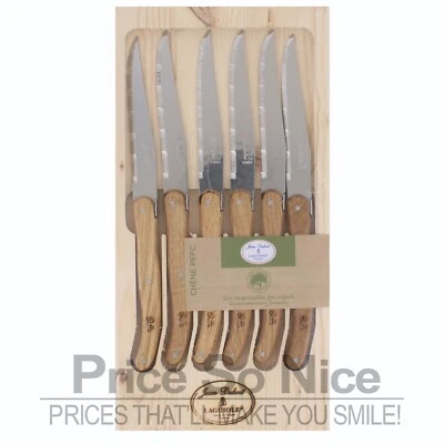 LAGUIOLE JEAN DUBOST Jean Dubost Laguiole Real Oakwood PEFC Certified Steak Knives, Set of 6 MSRP $90
