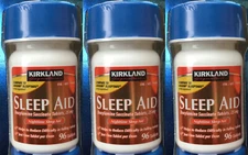 Kirkland Signature Nighttime Sleep Aid Doxylamine Succinate 25 Mg 96 Tablets 3pk