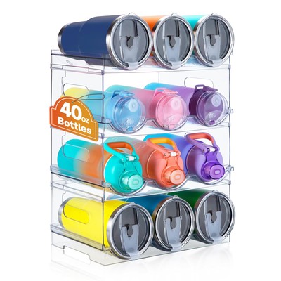 Large Compartment Water Bottle Organizer Stackable Water Bottle Organizer For Ca
