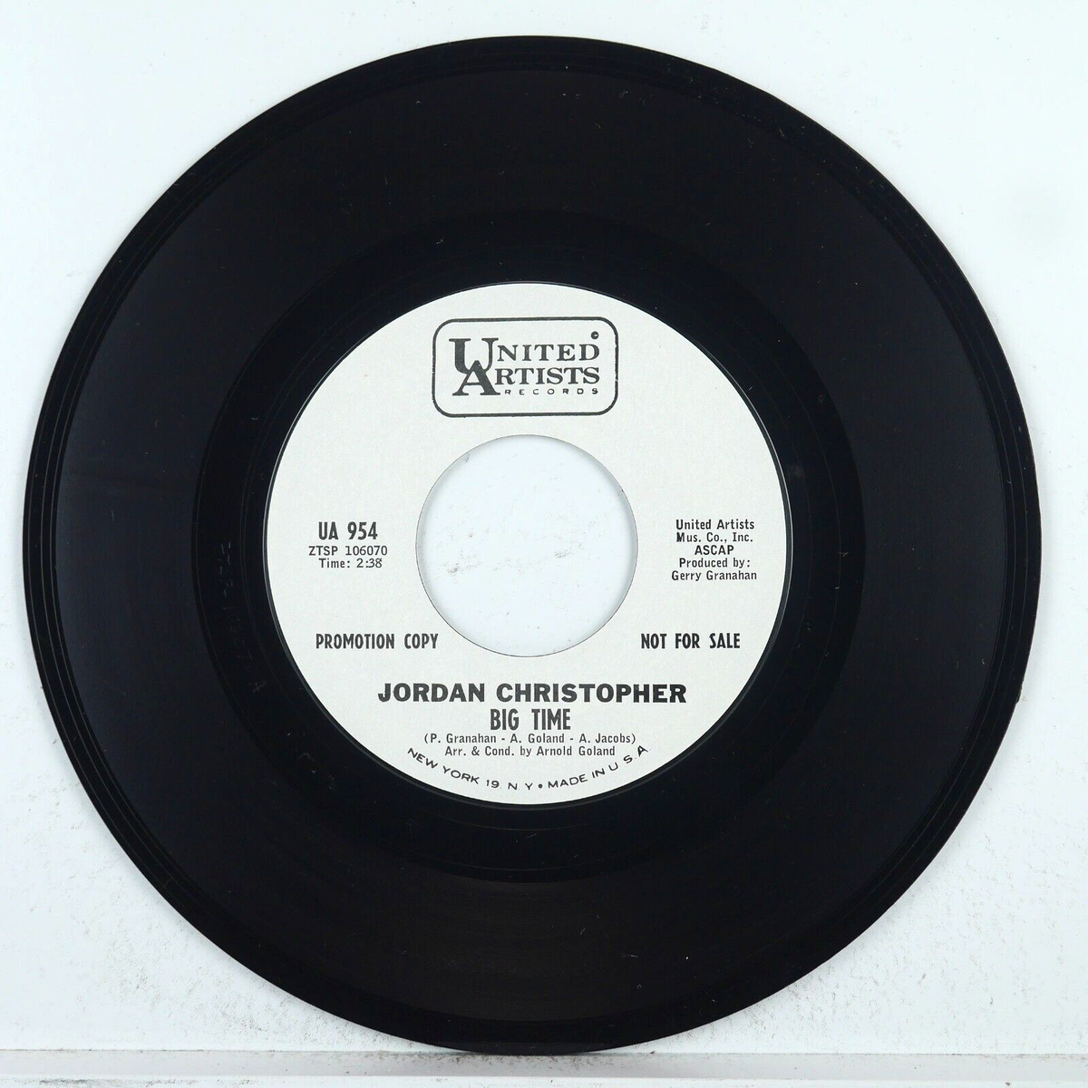JORDAN CHRISTOPHER The Knack / Big Time UNITED ARTIST UA 954