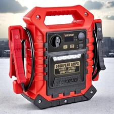 3400 Peak Amp 12/24 Volt Portable Car Jump Starter Jumper Box & Power Pack