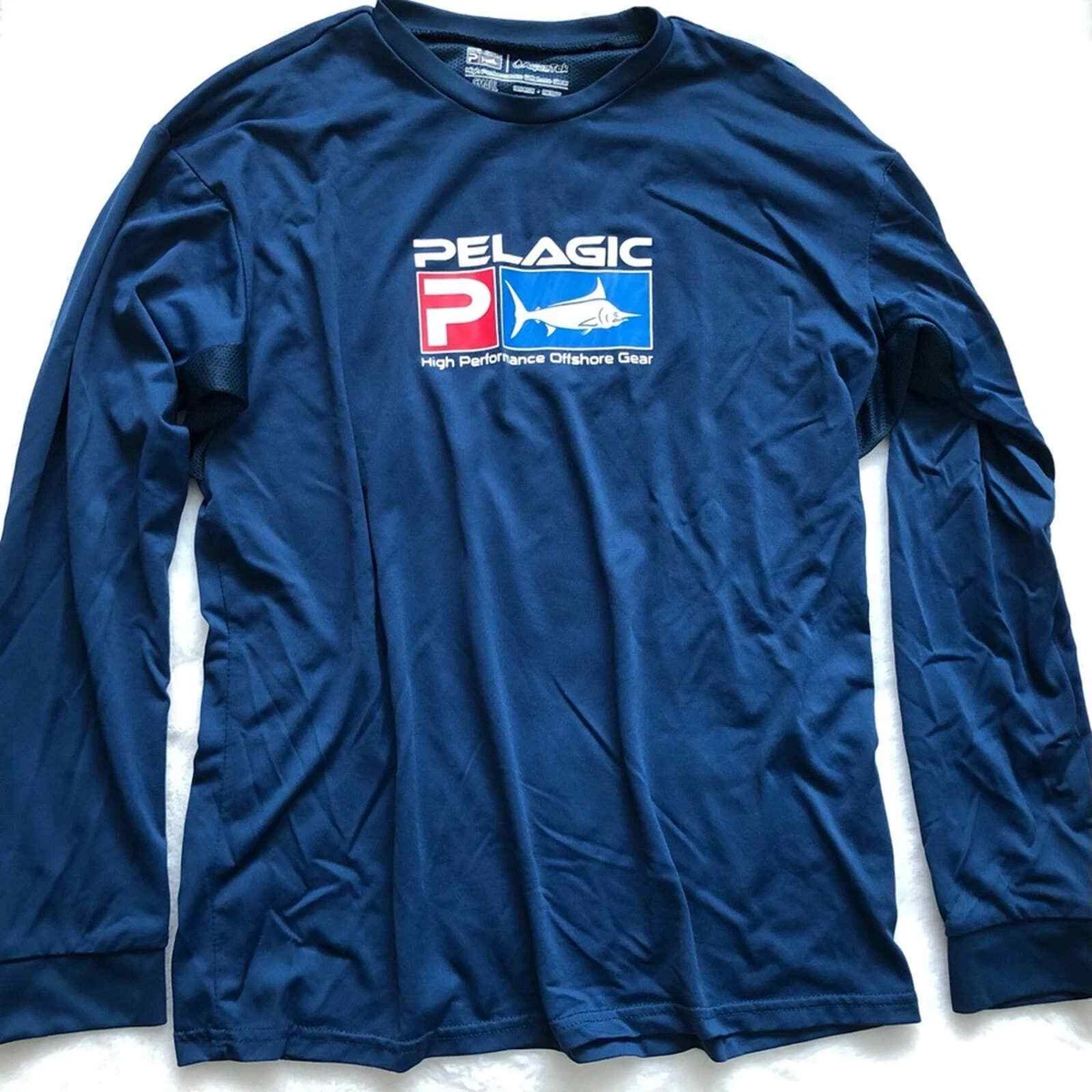 PELAGIC Aquatek Icon Long Sleeve Performance Shirt Size Small