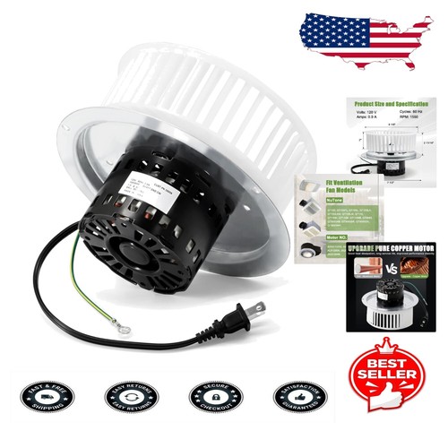 NuTone QT-110N-B Motor Assembly Replacement - Quiet 1550 RPM Exhaust Fan
