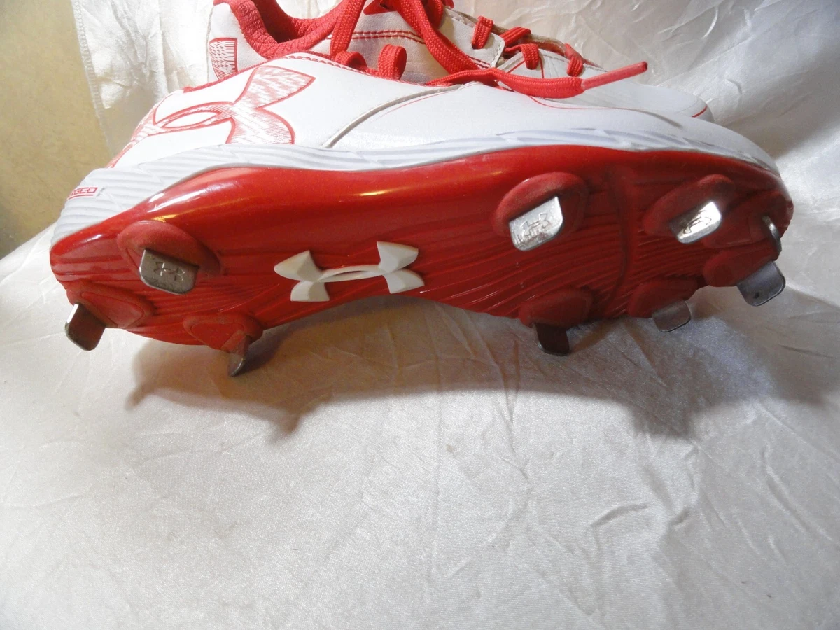 Red under armour softball cleats hot sale