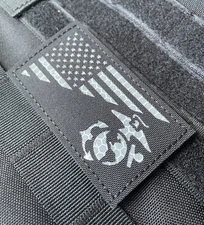 IR Marine Semper Fi USMC Corps Military Combat Tactical patch Black