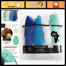 4-Piece African Exfoliating Bath Sponge Set - Authentic, Ethically Sourced, Dail