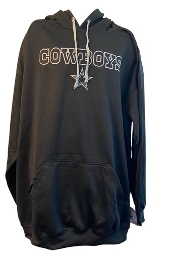 Mens XLT Black Dallas Cowboys Hoodie XL Tall Sewn Hooded Sweatshirt NWT