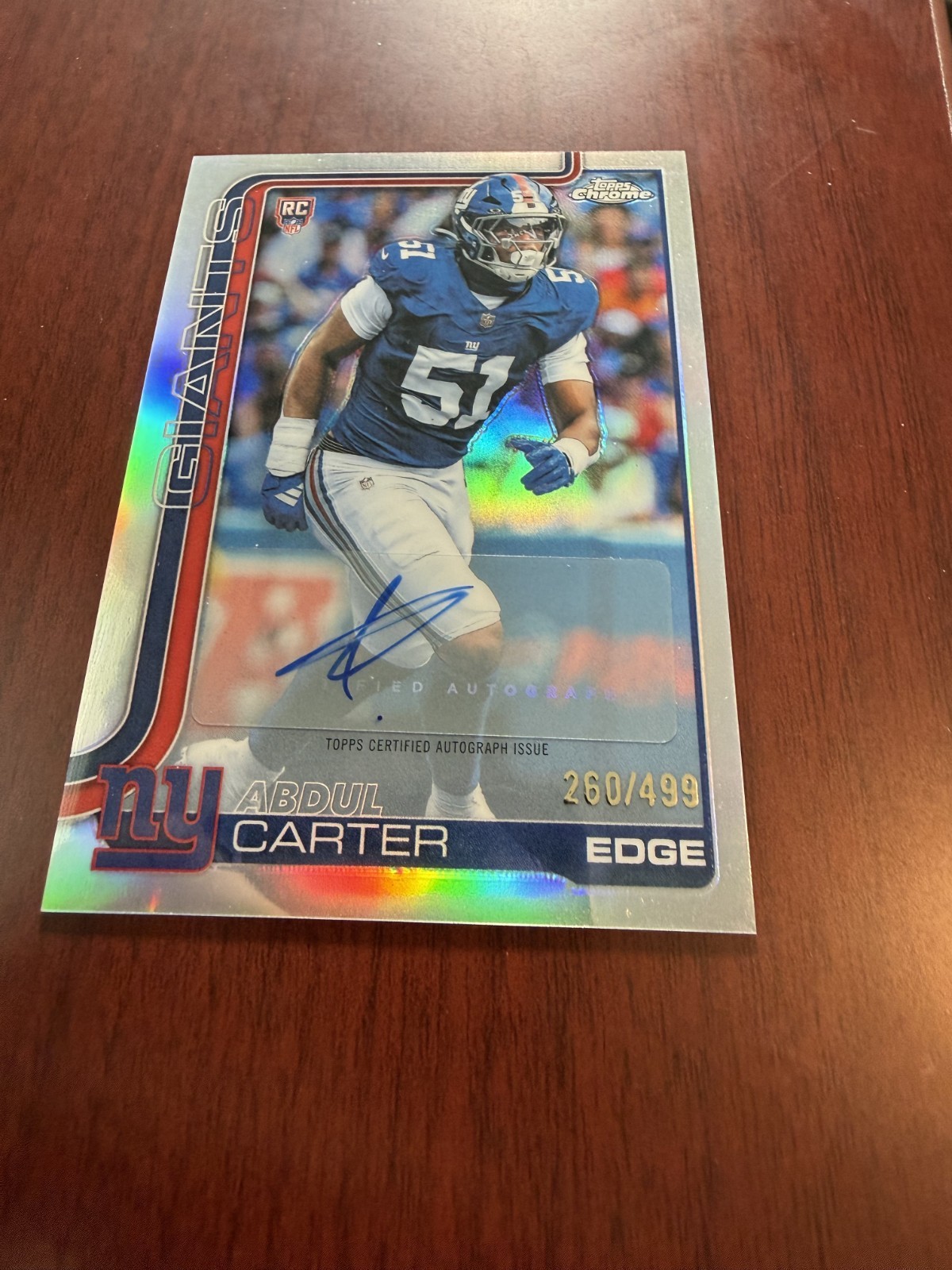 2025 Topps Chrome Silver Refractor Auto #RA-AC Abdul Carter Rookie Card #'d/499
