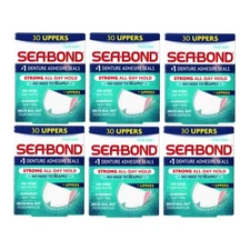 6 Pack Sea Bond Denture Adhesive Wafers Uppers Fresh Mint 30 Each