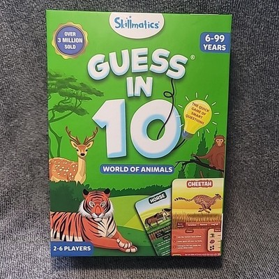 Skillmatics ''Guess in 10'' Card Game World Of Animals  Ages 6-99 New Sealed