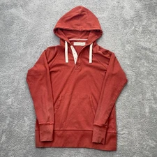The Normal Brand Hoodie Mens Small Red Cotton Embroidered Bear Kangaroo Pockets