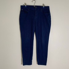Eileen Fisher Womens Size 10 Navy Blue Organic Cotton Stretch Slim Leg Pants