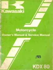 OEM Genuine Kawasaki Dealer/Owner's Service/Repair Manual KDX80 1983